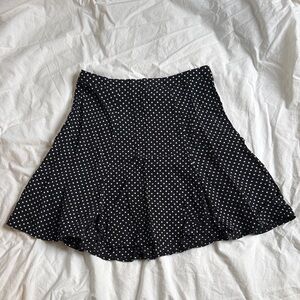 Reformation Black and White Polka Dot Skater Skirt